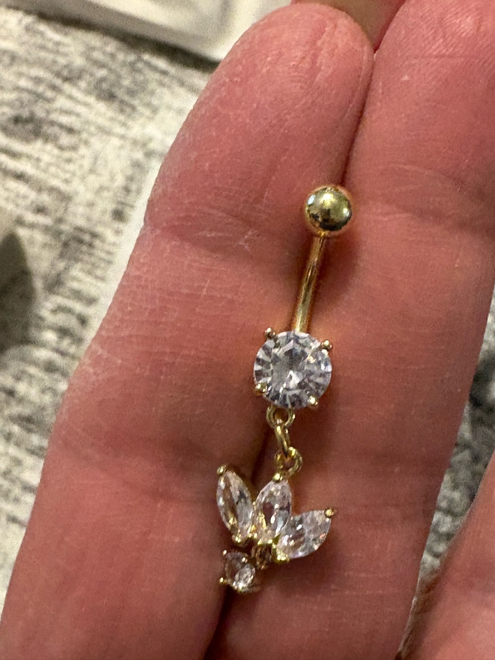Belly Ring- Stainless Steel Gold Tone Navel Ring